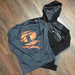 Champion boys long sleeve shirt and hoodie
